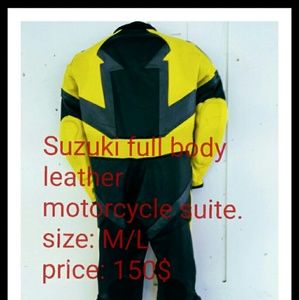 Full body leather motorcycle suite